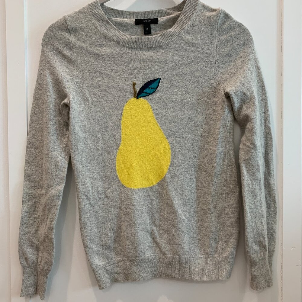 Vintage J. Crew sweater with pear XS